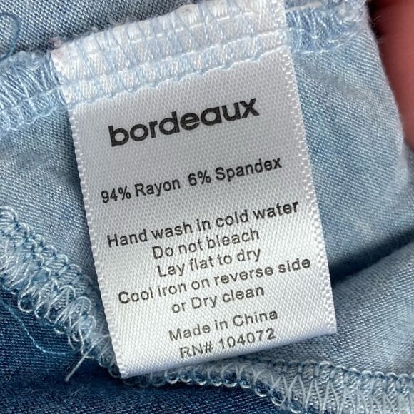 Anthropologie Bordeaux Luma Colorblock Blue White Tunic Top Size XS Stretch Boho - Picture 5 of 7